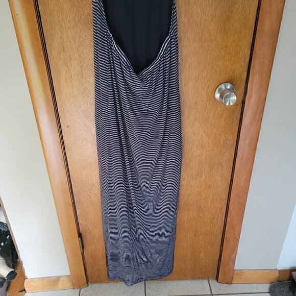 Sanctuary Striped Maxi Dress Sleeveless Open Back- Navy/White - Picture 4 of 5